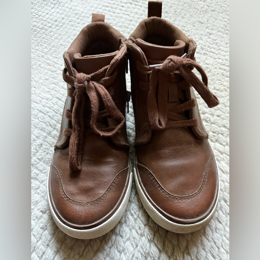 Brown Casual High-Top Shoes (Size 1)